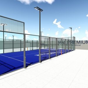 a top-tier padel court featuring a robust structure, high-quality materials, and excellent playing conditions for professional and recreational use.