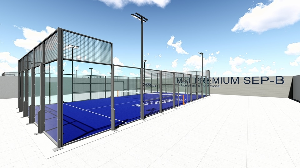 a top-tier padel court featuring a robust structure, high-quality materials, and excellent playing conditions for professional and recreational use.